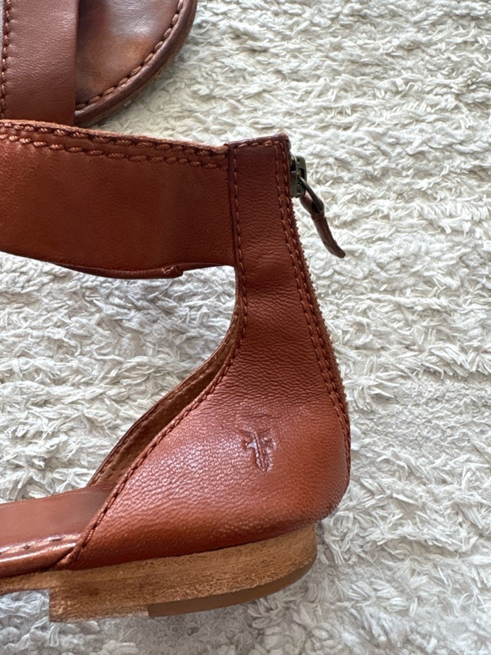 Frye Women's Carson Ankle Zip sandals crafted from vintage leather Size 7 - Picture 5 of 7